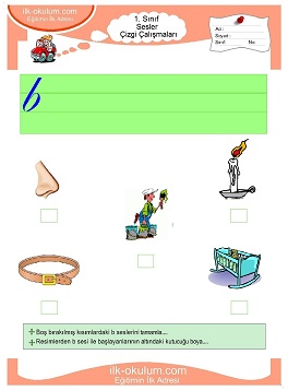 Çocuklar İçin B Sesi Çalışma Sayfaları 